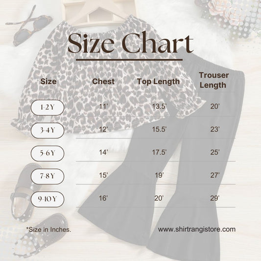 Baby girl cheetah printed top with black pant - #SH-713