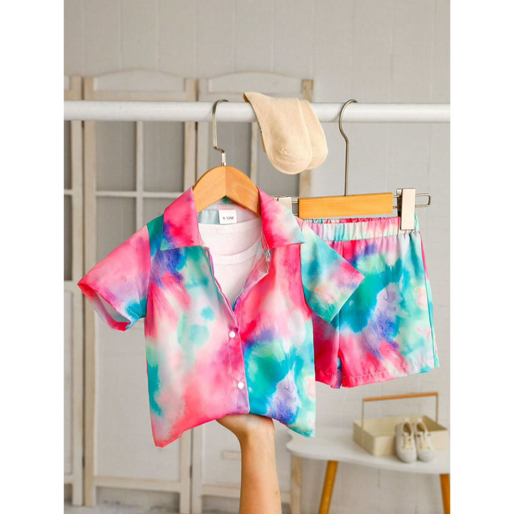 Baby/boy summer tie dye style short and shirt - #SS500