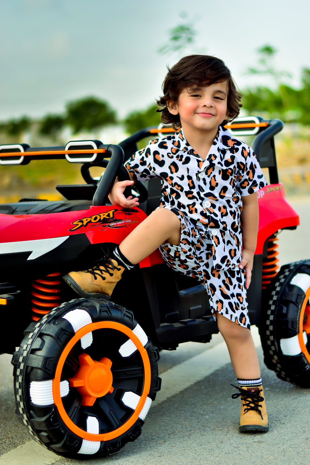 Baby/boy summer trendy cheetah printed shirt and short - #SS505