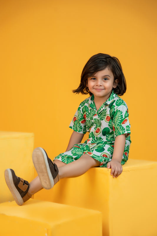 Baby/boy summer avocado printed shirt and short - #SS506