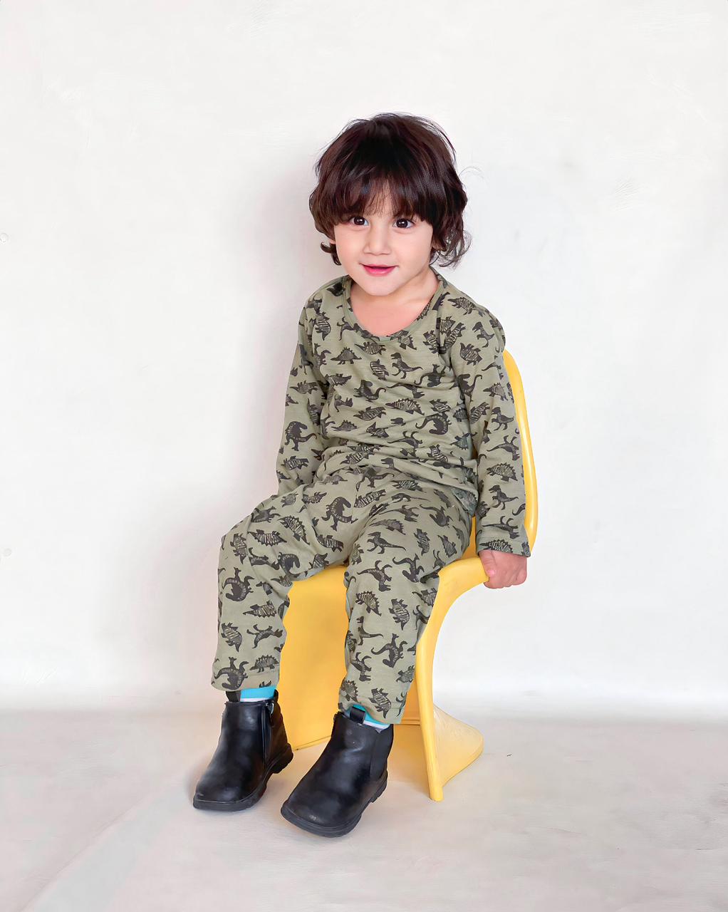 Baby/boy dino style printed kids wear - #3006