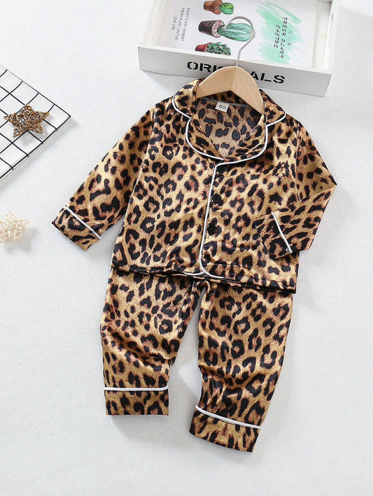 Baby/boy cheetah printed style kids sleepwear set - #NS17