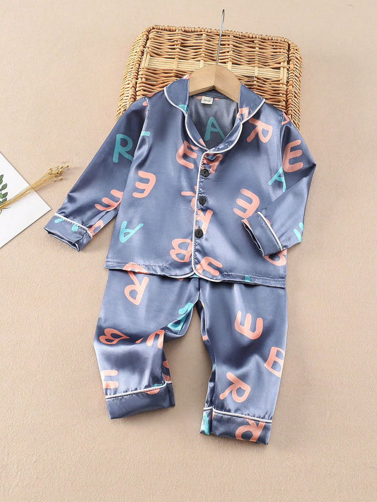 Baby/boy alphabetic printed kids sleepwear set - #NS6