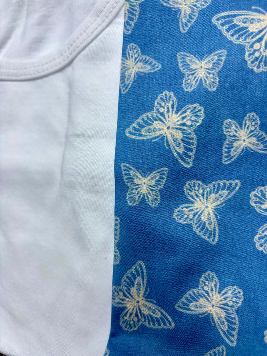 Baby girl white top with butterfly printed pant - #114