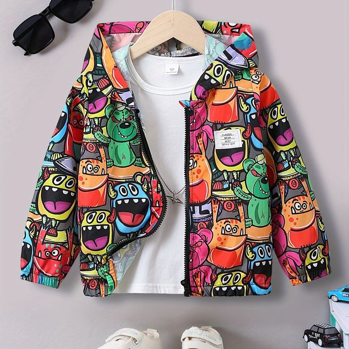 Baby/boy cartoon printed winter fleece hoodie - #Z-0085