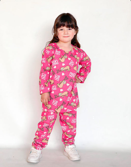 Baby/boy pink monkey printed style kids wear - #3009