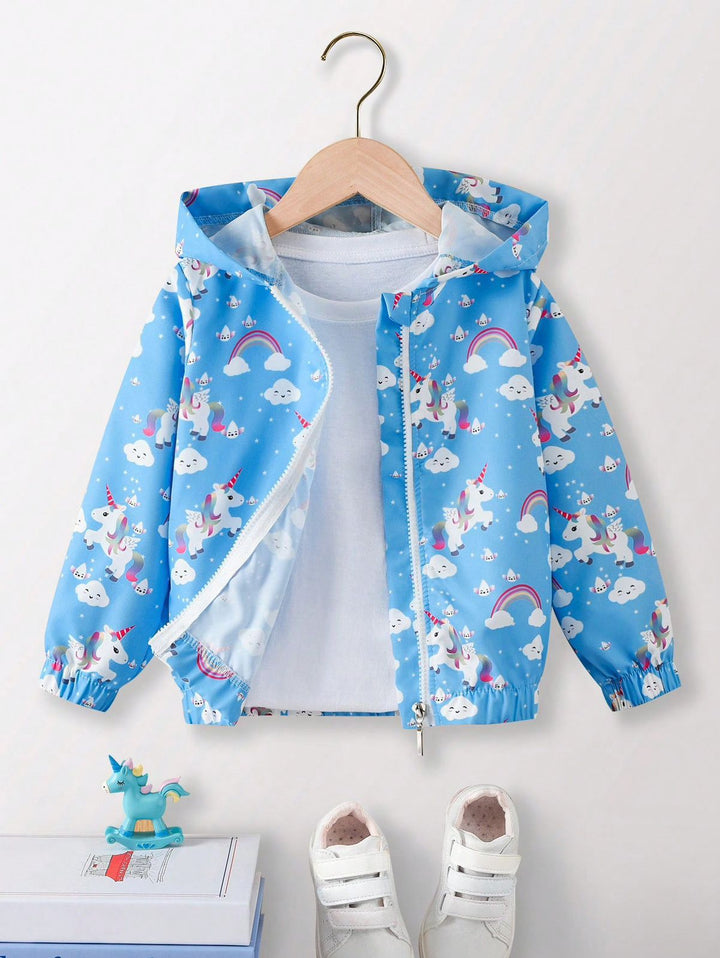 Baby/boy trendy ice blue printed style winter zip-up hoodie - #Z-0091