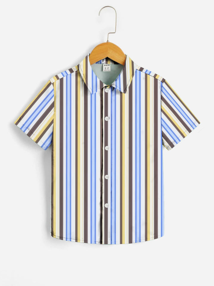 Toddler boy trio lining button shirt