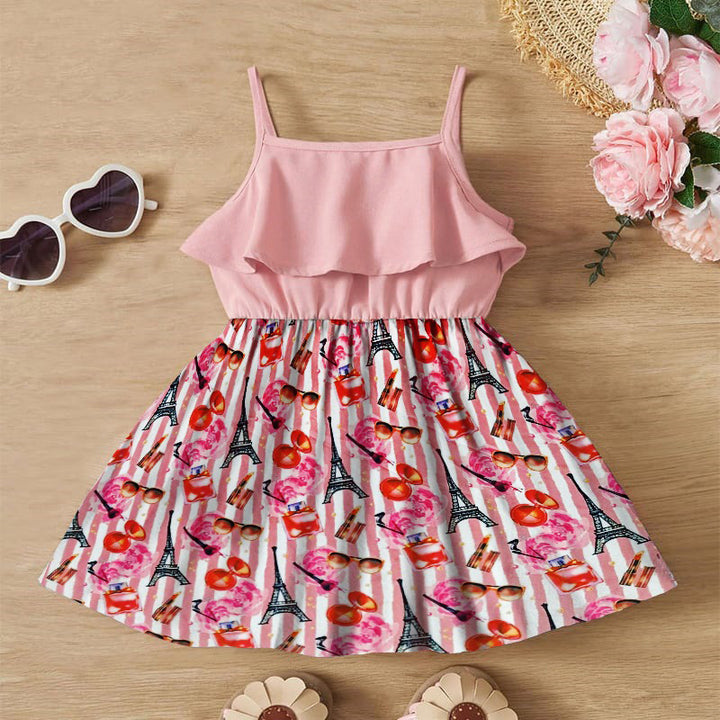 Pink trendy pink printed style dress